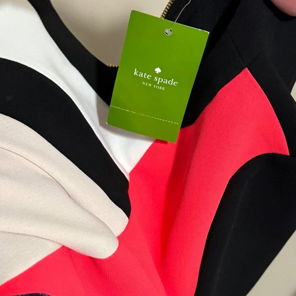 NWT Kate Spade Go Fly A Kite Colorblock Shift Dress Sz 00 Mondrian Mod 60s Style